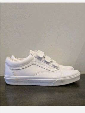 Vans Classic White Velcro Low-Top Sneakers Size 7